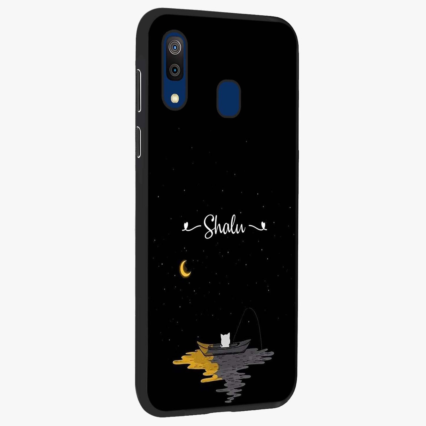 Silent Night Row Glass Case upright view showcasing tranquil night artwork with serene landscape theme.