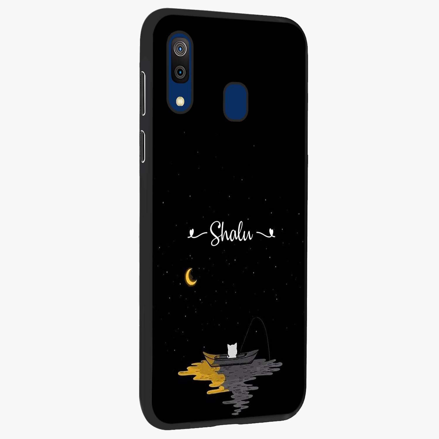 Silent Night Row Glass Case upright view showcasing tranquil night artwork with serene landscape theme.