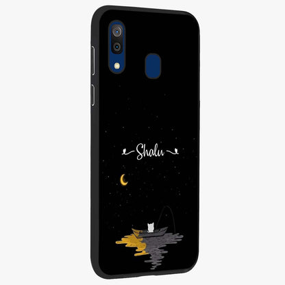 Silent Night Row Glass Case upright view showcasing tranquil night artwork with serene landscape theme.