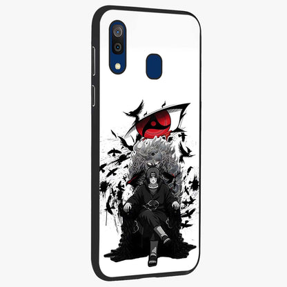 Uchiha Shadow Throne Glass Case upright view showcasing magical underwater galaxy artwork with vibrant cosmic theme.
