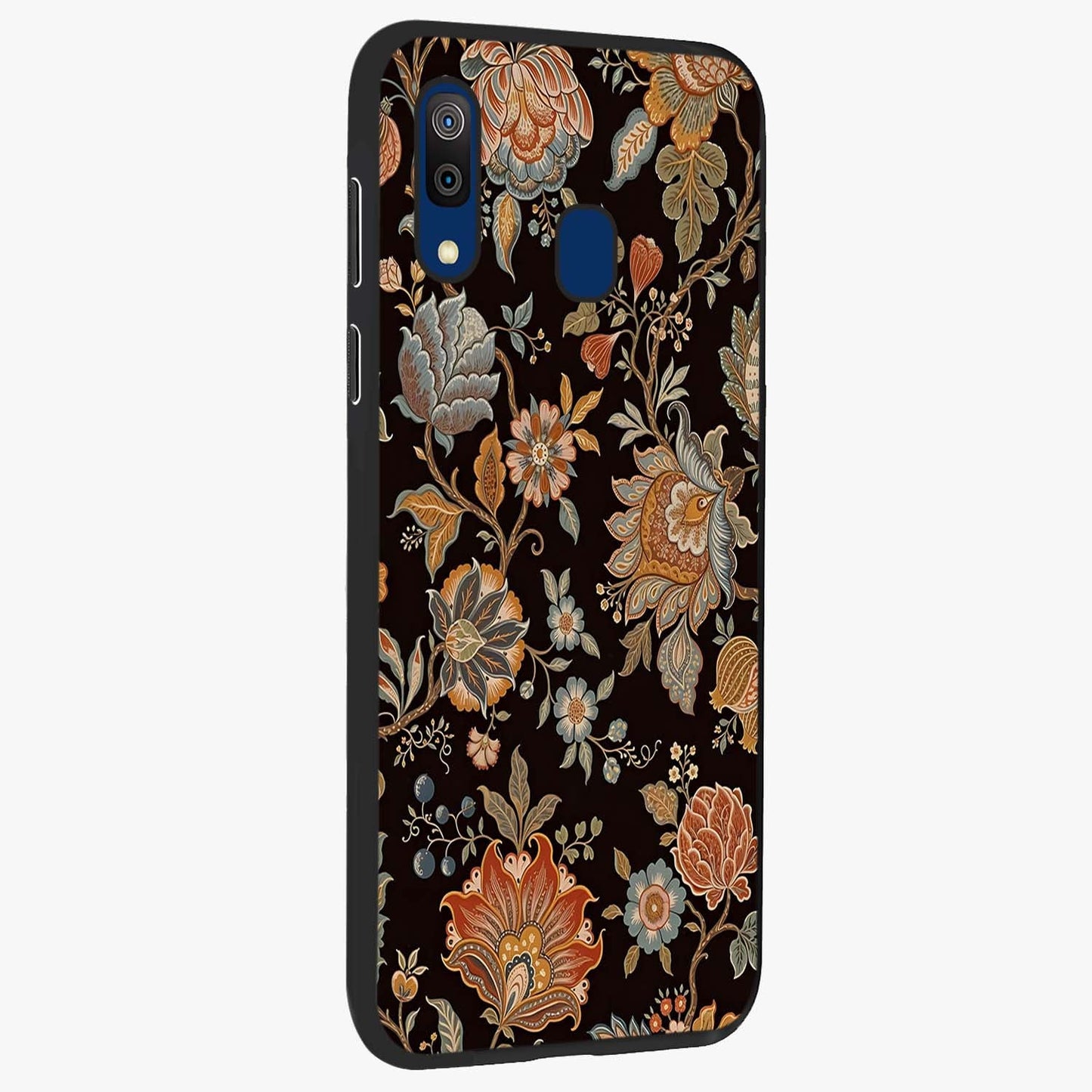 Vintage Floral Dream Glass Case upright view showcasing delicate floral artwork with timeless vintage theme.