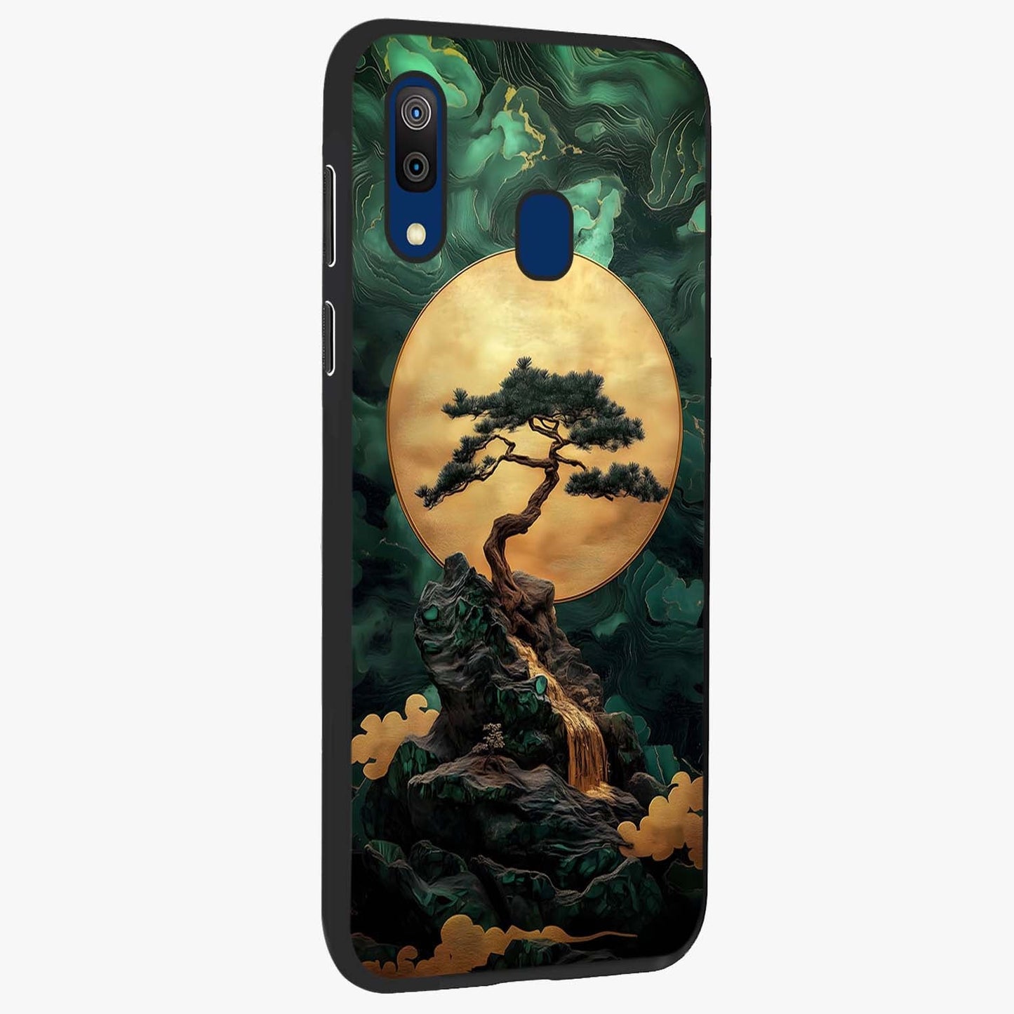 Zen Moon Rise Glass Case upright view showcasing serene moon artwork with tranquil night theme.