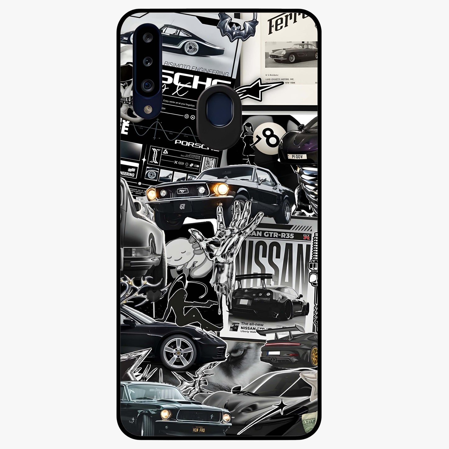 Aesthetic Dark Love Glass Case showing flat back view with dark romantic artwork and glossy glass finish.
