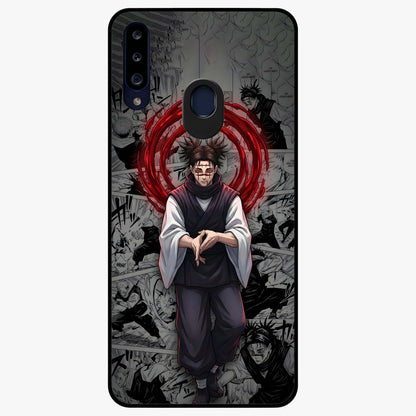 Cursed Ritual Ascension Glass Case showing flat back view with dark ritual themed artwork and glossy glass finish.