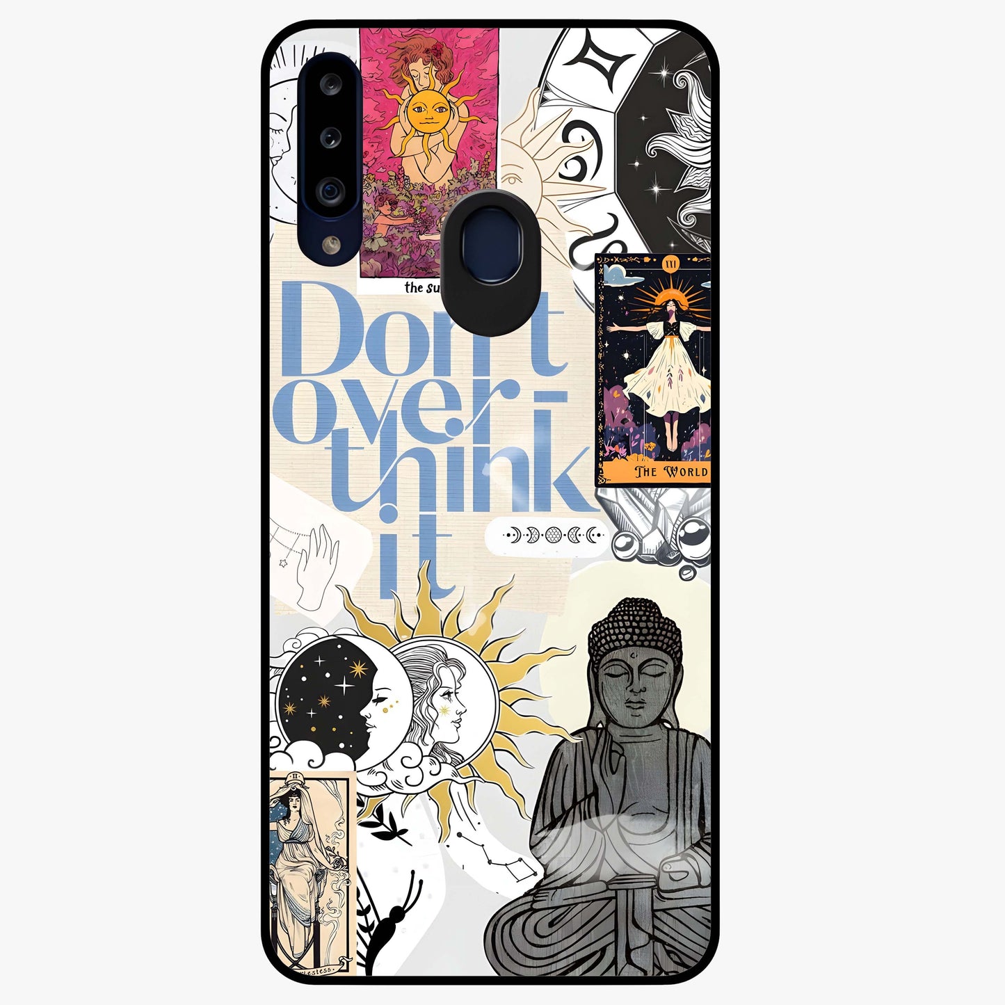 Ethereal Thoughts Glass Case showing flat back view with dreamy artistic artwork and glossy glass finish.