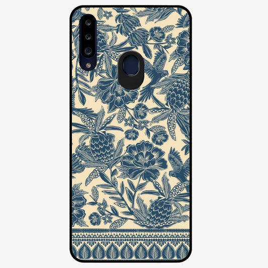 Heirloom Wild Bloom Glass Case showing flat back view with vintage inspired wild flower artwork and glossy glass finish.