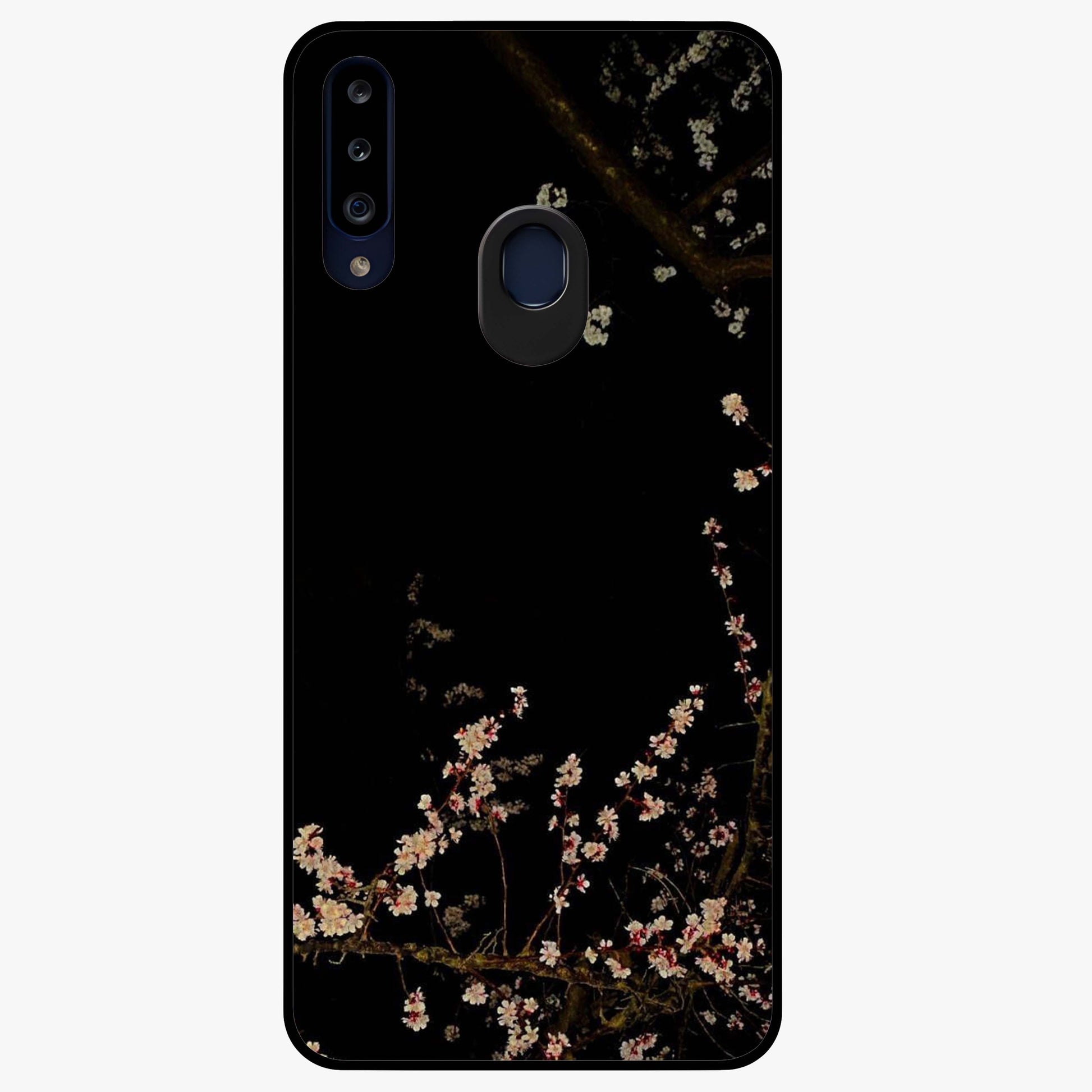 Petal Moon Light With Custom Name Glass Case showing flat back view with floral moonlight artwork and personalized name design.