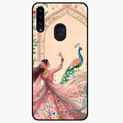 Royal Grace Muse Glass Case showing flat back view with elegant artistic artwork and glossy glass finish.