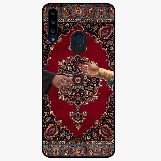 Royal Touch Reach Glass Case showing flat back view with elegant royal themed artwork and glossy glass finish.