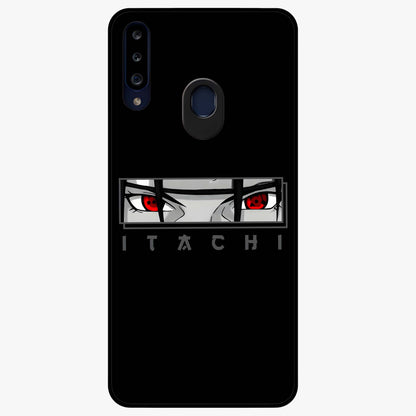 Scarlet Gaze Dominance Glass Case showing flat back view with striking red themed artwork and glossy glass finish.