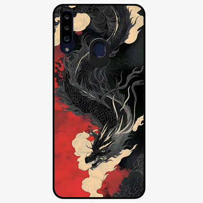 Shadow Dragon Fury Glass Case showing flat back view with fierce dragon artwork and glossy glass finish.