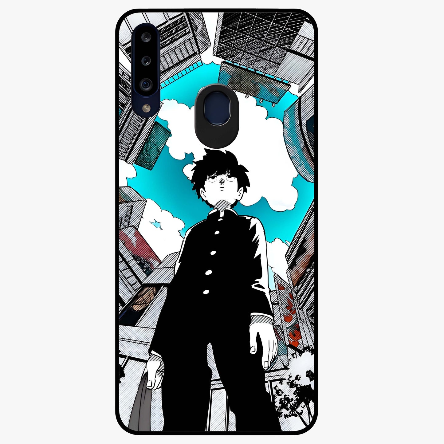 Silent Psychic Awakening Glass Case showing flat back view with mystical psychic themed artwork and glossy glass finish.
