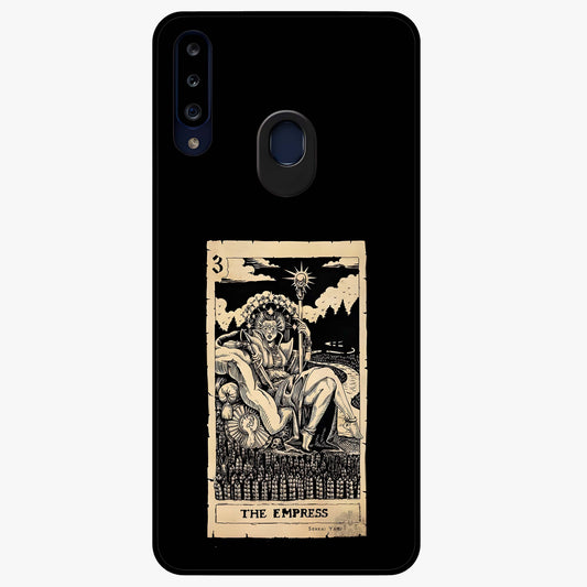The Empress Glass Case showing flat back view with regal feminine artwork and glossy glass finish.