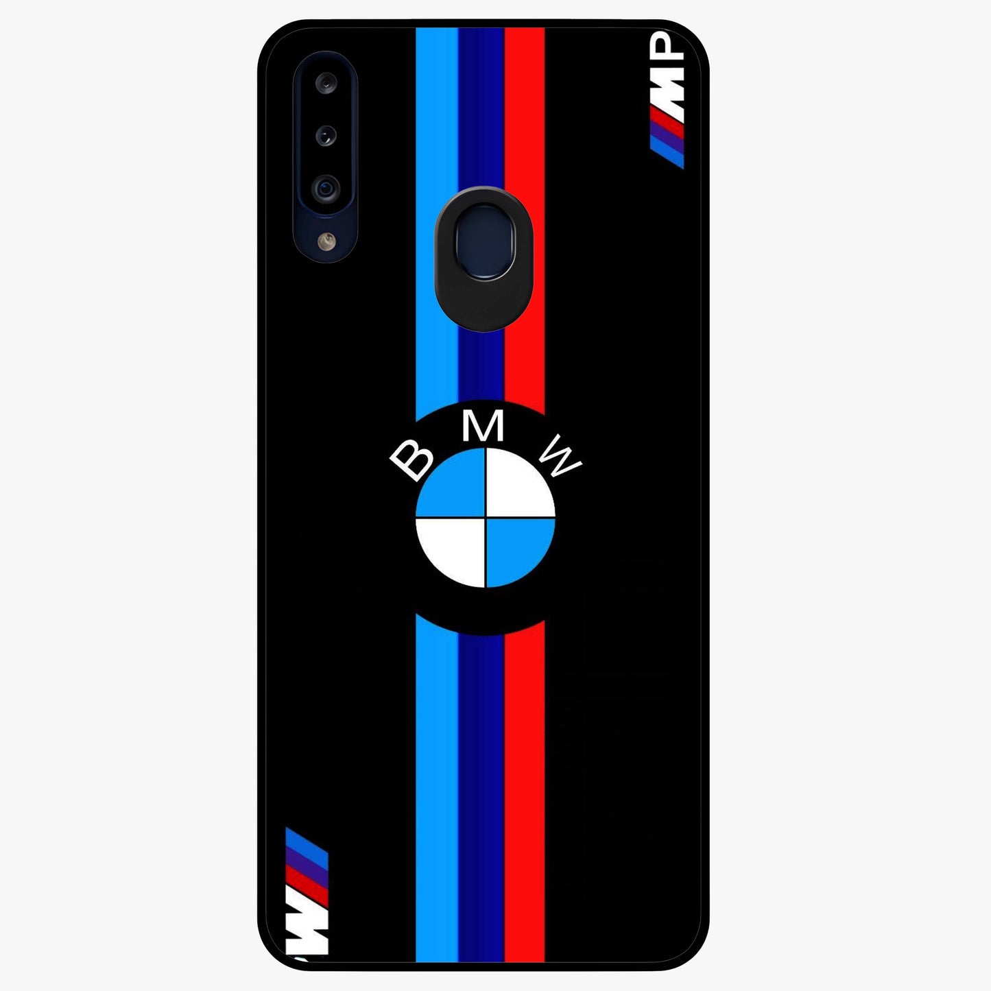 Turbo BMW Beast Glass Case showing flat back view with high performance sports car artwork and glossy glass finish.