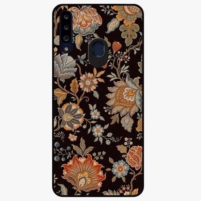 Vintage Floral Dream Glass Case showing flat back view with classic floral artwork and glossy glass finish.