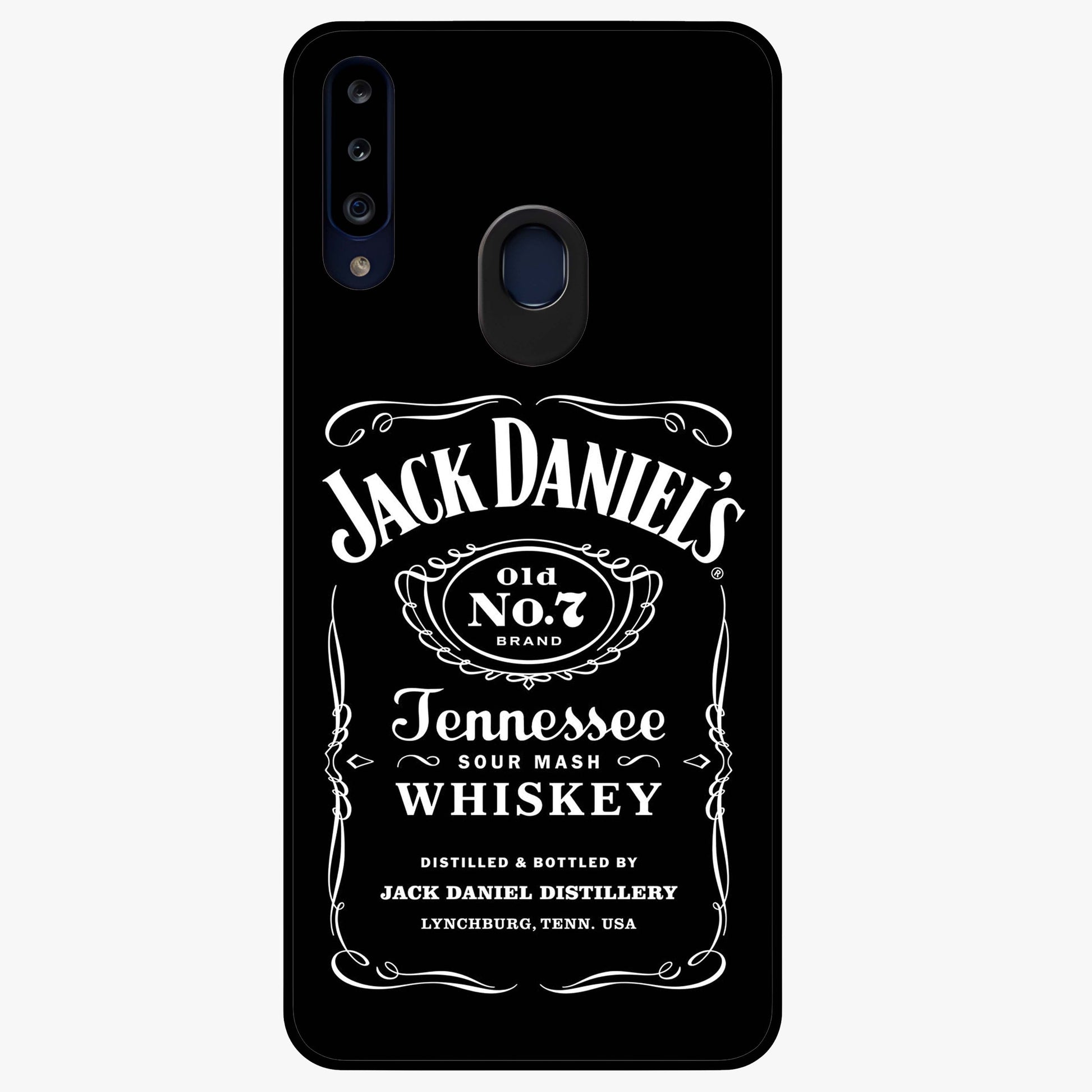 Vintage Whiskey Heritage Glass Case showing flat back view with classic whiskey inspired artwork and glossy glass finish.