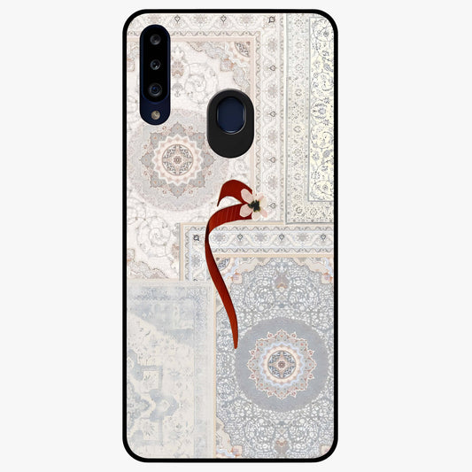 White Aesthetic Bow Glass Case showing flat back view with minimal bow artwork and glossy glass finish.