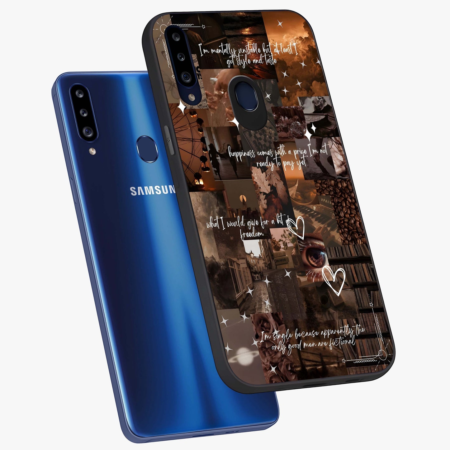 Bittersweet Aesthetic Chaos Glass Case displayed in angled mockup highlighting expressive abstract artwork and edgy aesthetic theme.