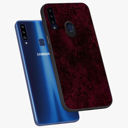 Crimson Fade Flow Glass Case displayed in angled mockup highlighting smooth gradient design with modern aesthetic style.