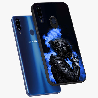 Cyber Sentinel Protocol Glass Case displayed in angled mockup highlighting digital cyber design with sci-fi aesthetic style.