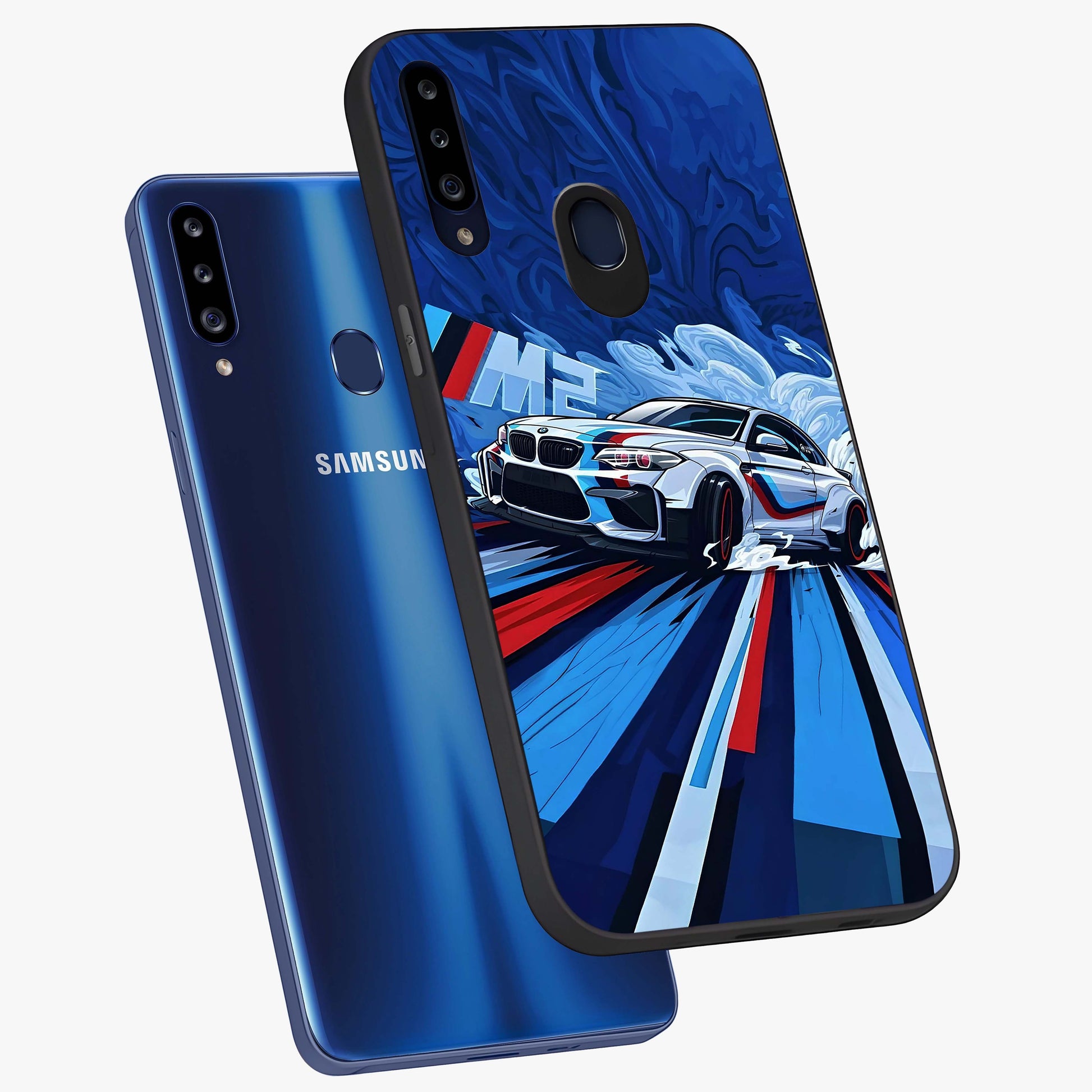 Drift Power Rush Glass Case displayed in angled mockup highlighting powerful drift car design with sporty aesthetic style.