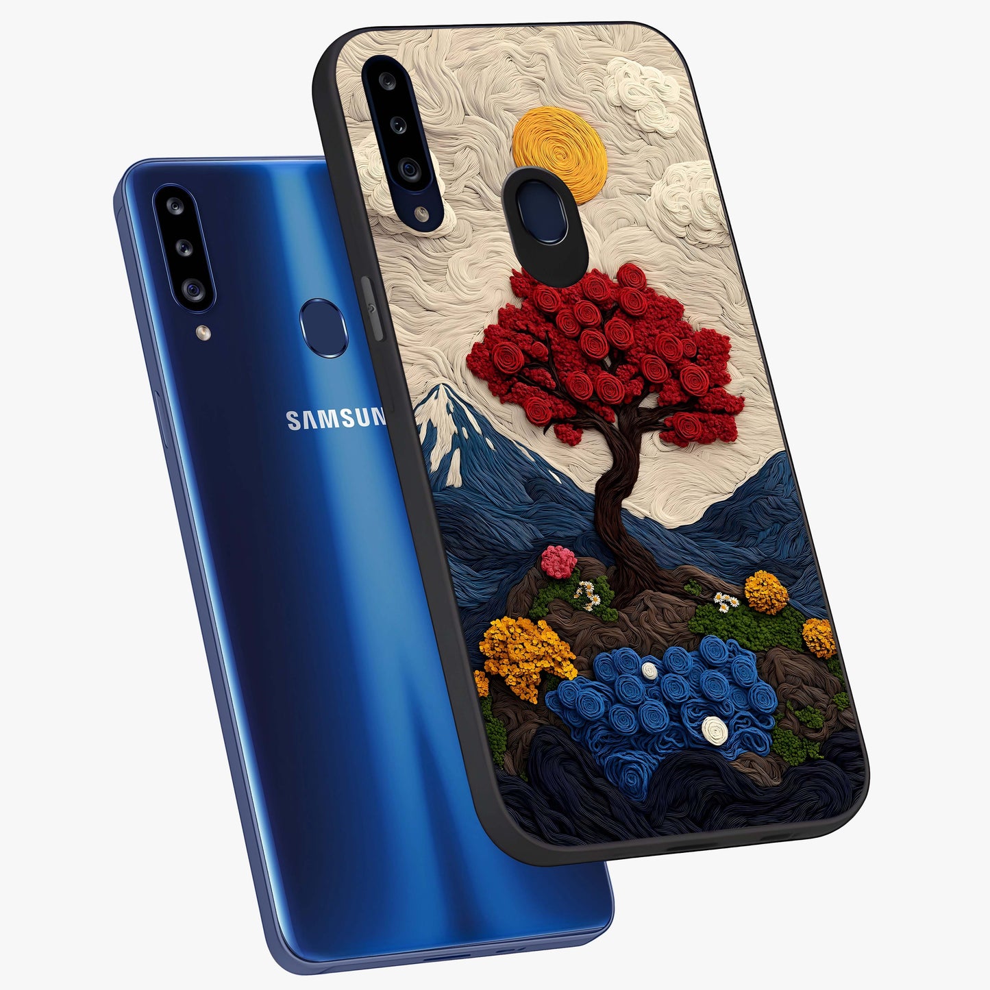 Eternal Nature Tapestry Glass Case displayed in angled mockup highlighting detailed botanical pattern with artistic aesthetic.
