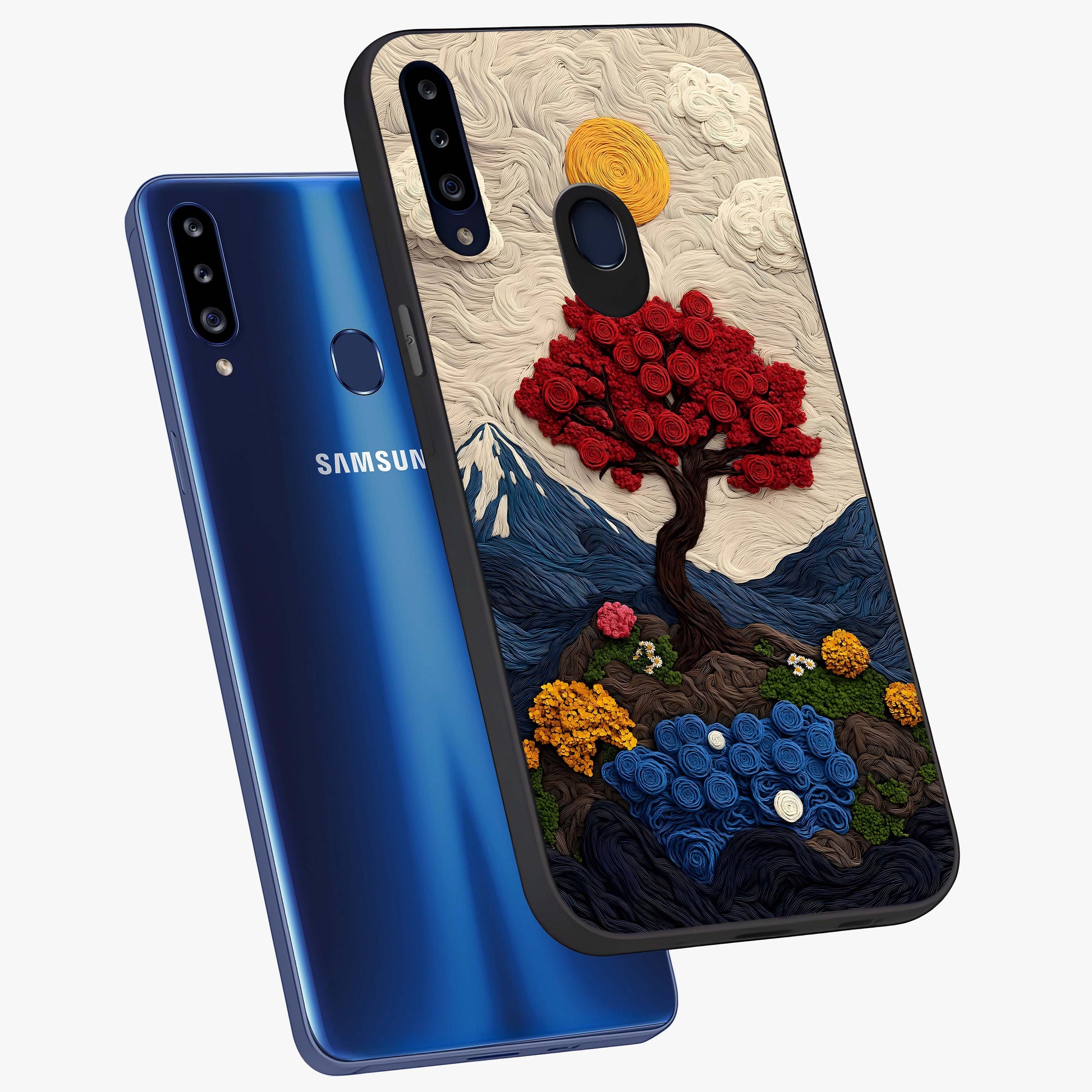 Eternal Nature Tapestry Glass Case displayed in angled mockup highlighting detailed botanical pattern with artistic aesthetic.