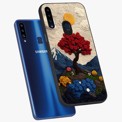 Eternal Nature Tapestry Glass Case displayed in angled mockup highlighting detailed botanical pattern with artistic aesthetic.