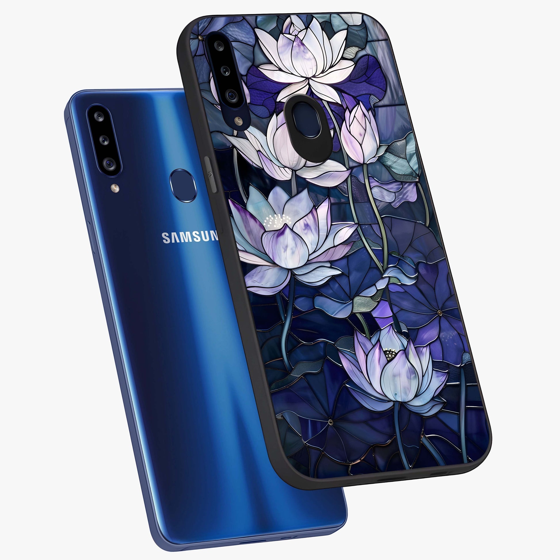 Gloss Petal Rush Glass Case displayed in angled mockup highlighting vibrant petal design with elegant floral aesthetic.