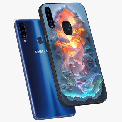 Glow Forest Portal Glass Case displayed in angled mockup highlighting mystical forest design with magical glowing aesthetic.