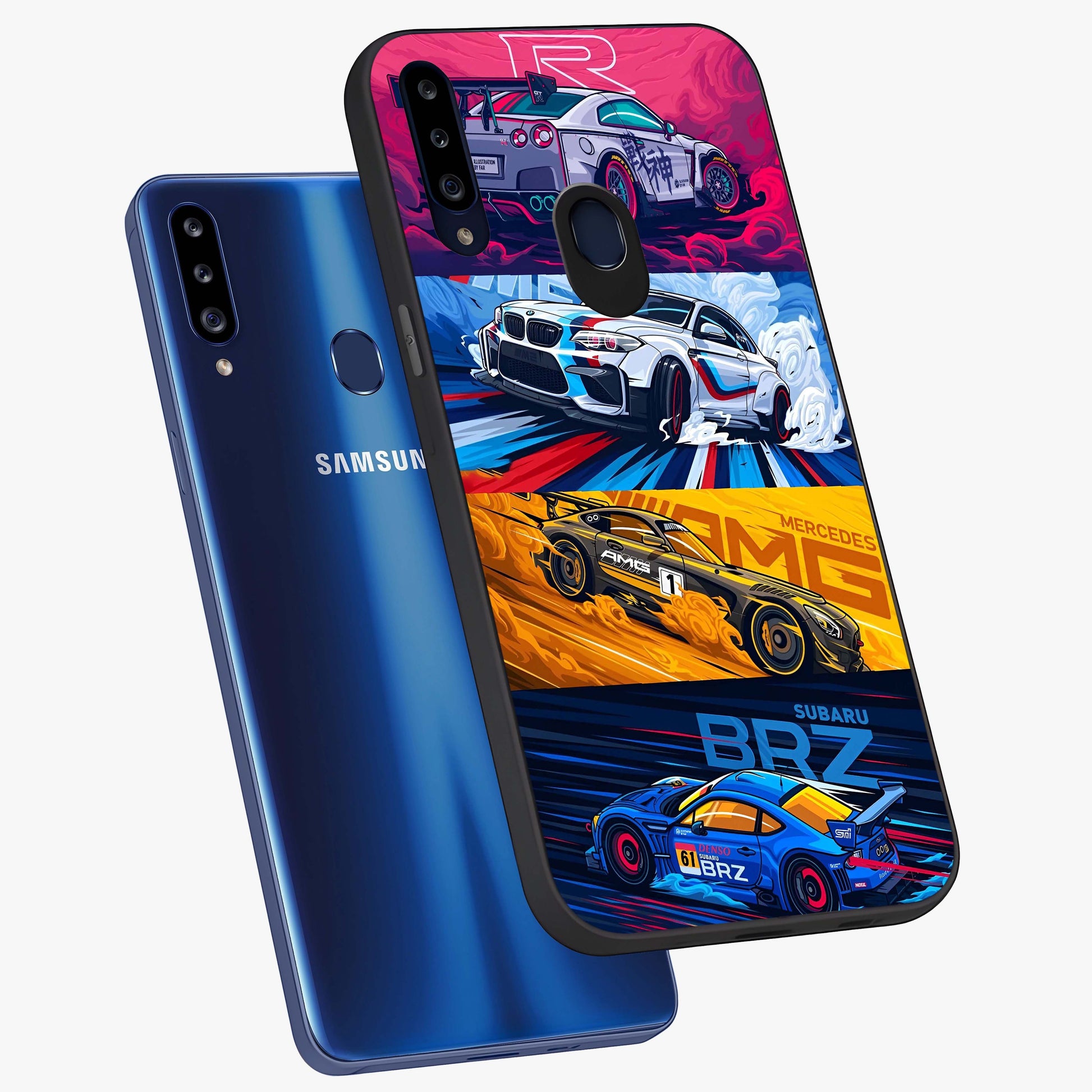 JDM Sports Car Glass Case displayed in angled mockup highlighting sleek Japanese racing car design with automotive aesthetic.