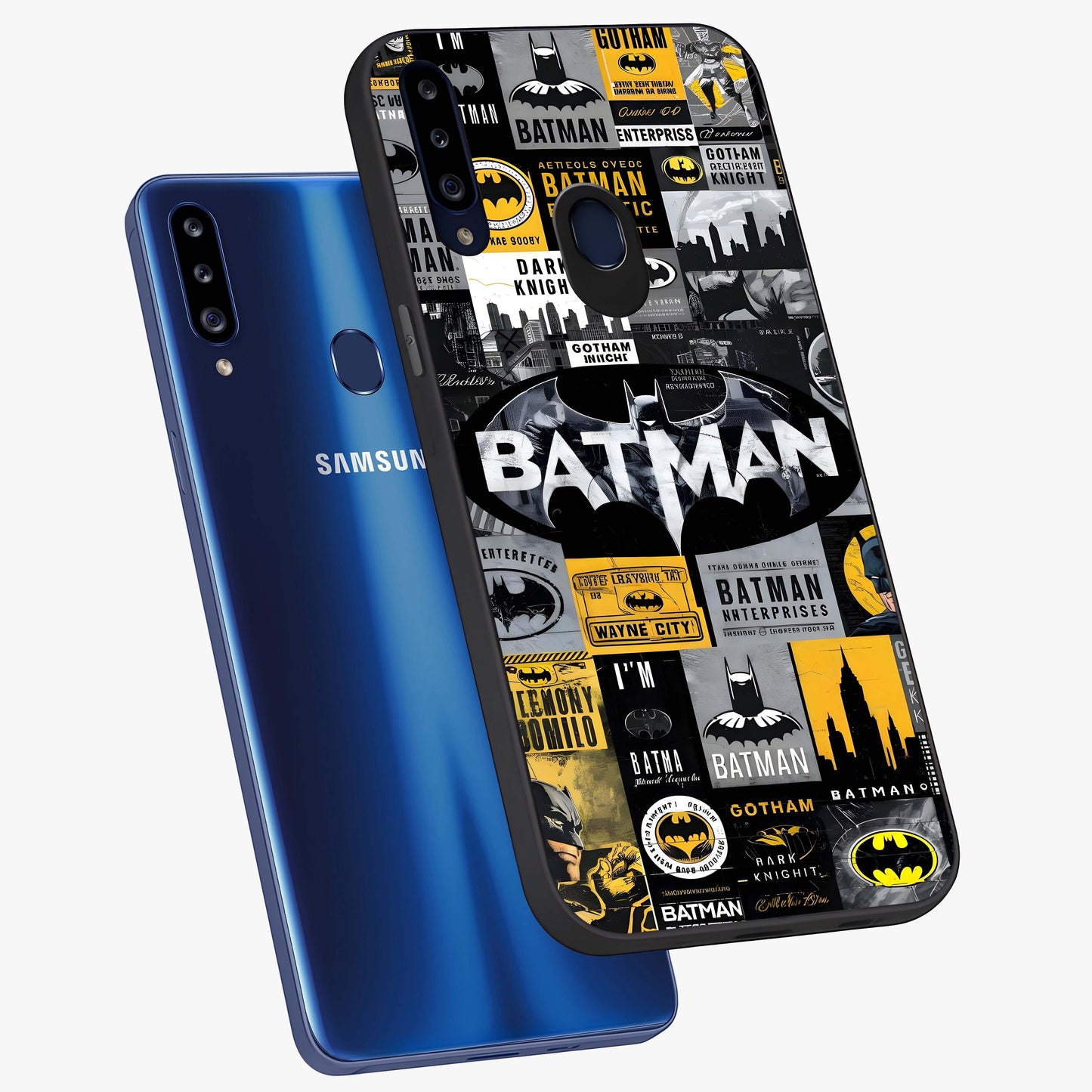 Knight Gotham Rise Glass Case displayed in angled mockup highlighting powerful knight silhouette design with dramatic aesthetic.