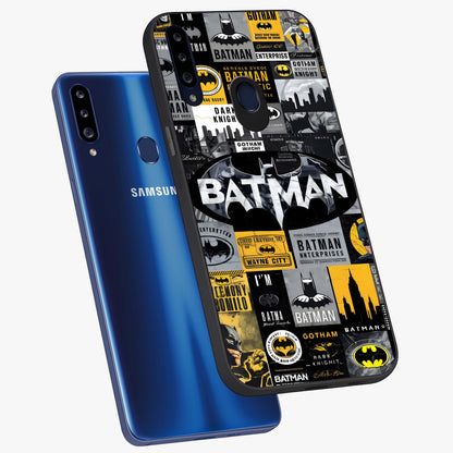 Knight Gotham Rise Glass Case displayed in angled mockup highlighting powerful knight silhouette design with dramatic aesthetic.