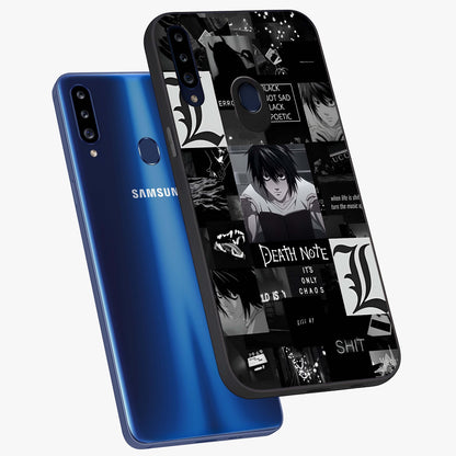 Midnight Chaos Mind Glass Case displayed in angled mockup highlighting chaotic artistic design with dramatic midnight aesthetic.
