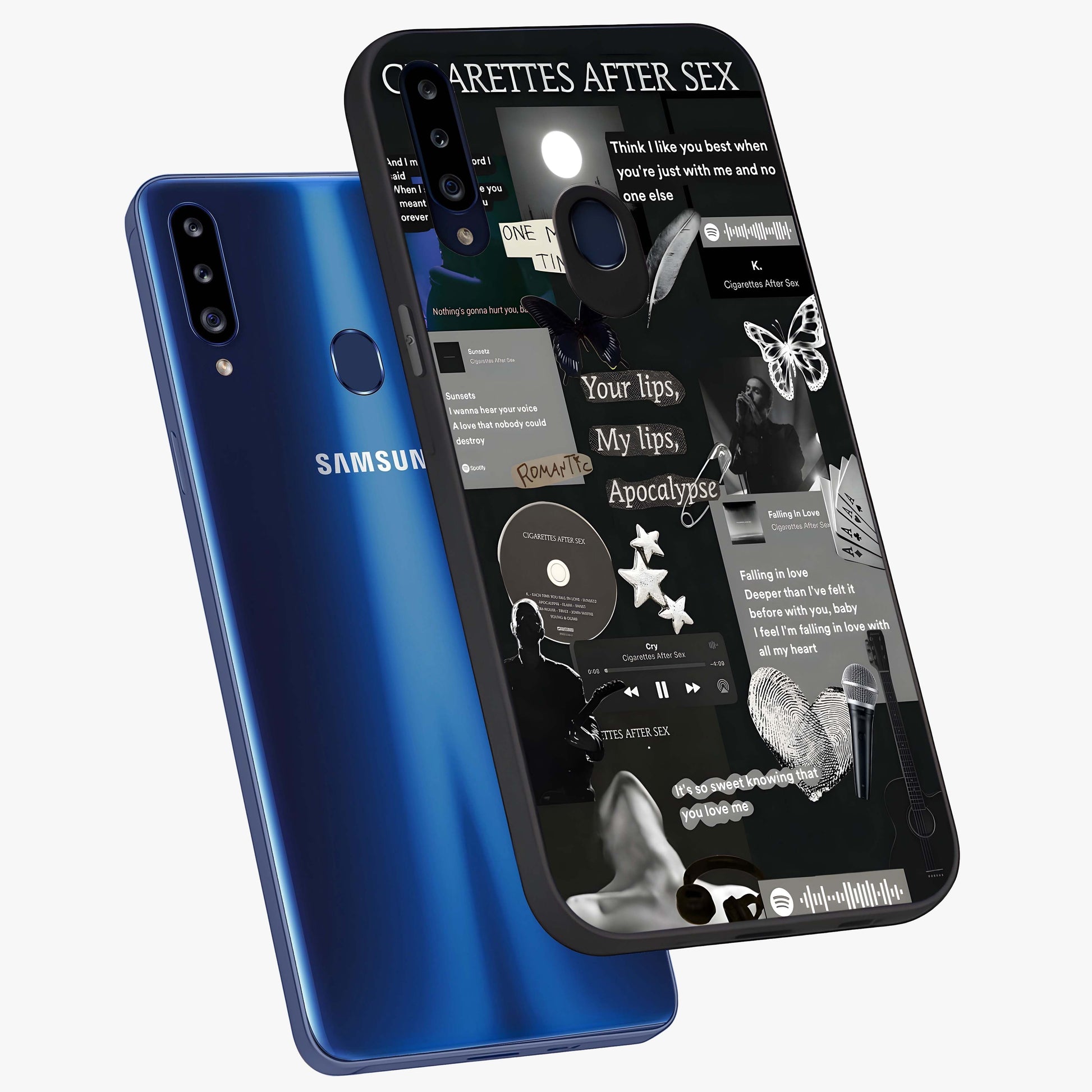 Midnight Love Echo Glass Case displayed in angled mockup highlighting elegant love inspired design with deep aesthetic style.