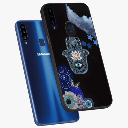 Mystic Hand Aura Glass Case displayed in angled mockup highlighting magical aura design with spiritual aesthetic style.