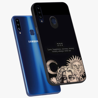 Mystic Victory Aura Glass Case displayed in angled mockup highlighting energetic aura design with bold mystical aesthetic.