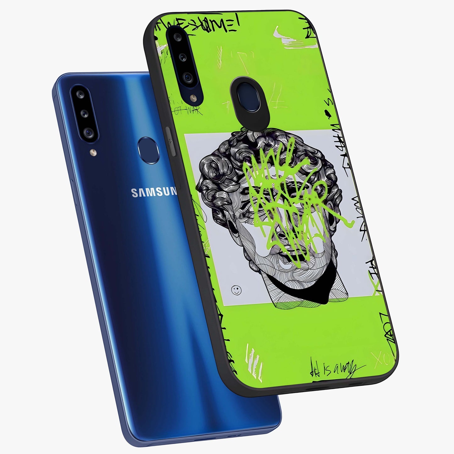 Neo Graffiti Rebellion Glass Case displayed in angled mockup highlighting urban street art design with rebellious aesthetic.