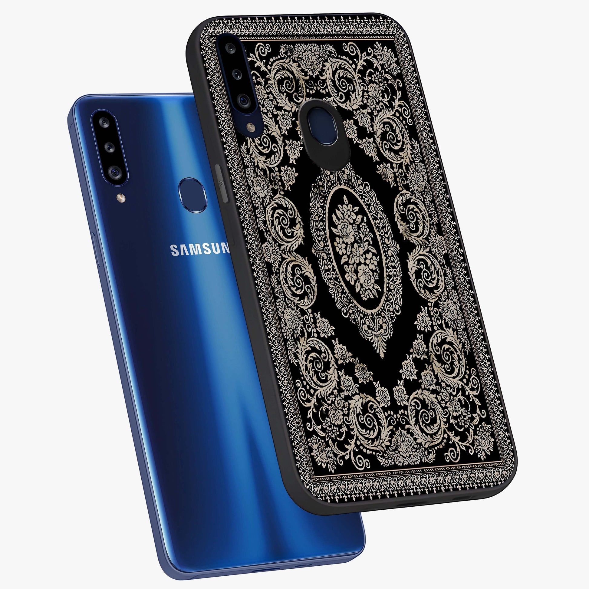 Noir Bloom Elegance Glass Case displayed in angled mockup highlighting refined flower design with stylish noir aesthetic.