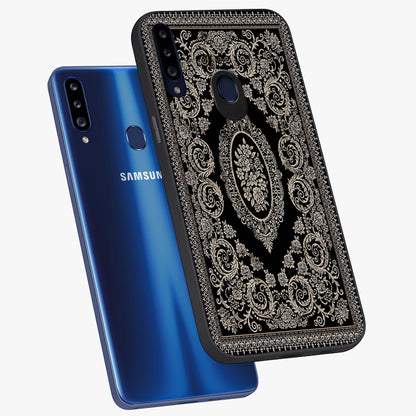 Noir Bloom Elegance Glass Case displayed in angled mockup highlighting refined flower design with stylish noir aesthetic.