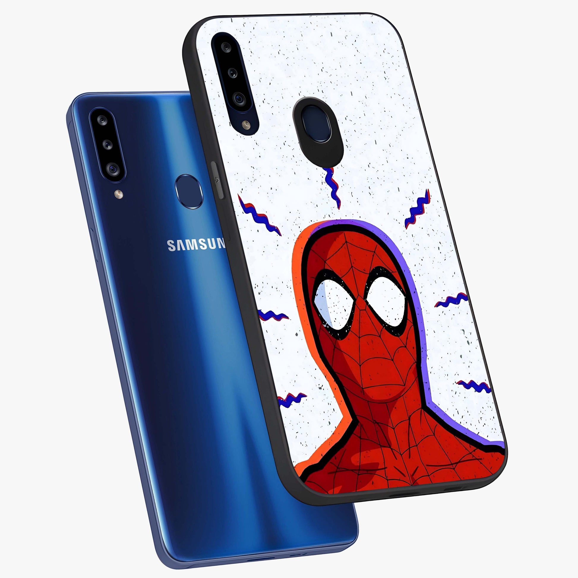 Omg Spiderman Glass Case displayed in angled mockup highlighting dynamic hero illustration with action comic aesthetic.