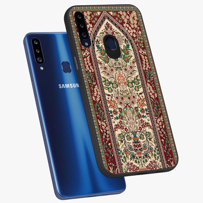 Persian Inspired Glass Case displayed in angled mockup highlighting intricate traditional design with elegant cultural aesthetic.