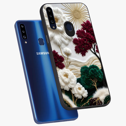 Radiant Bloom Elegance Glass Case displayed in angled mockup highlighting graceful floral design with radiant aesthetic style.