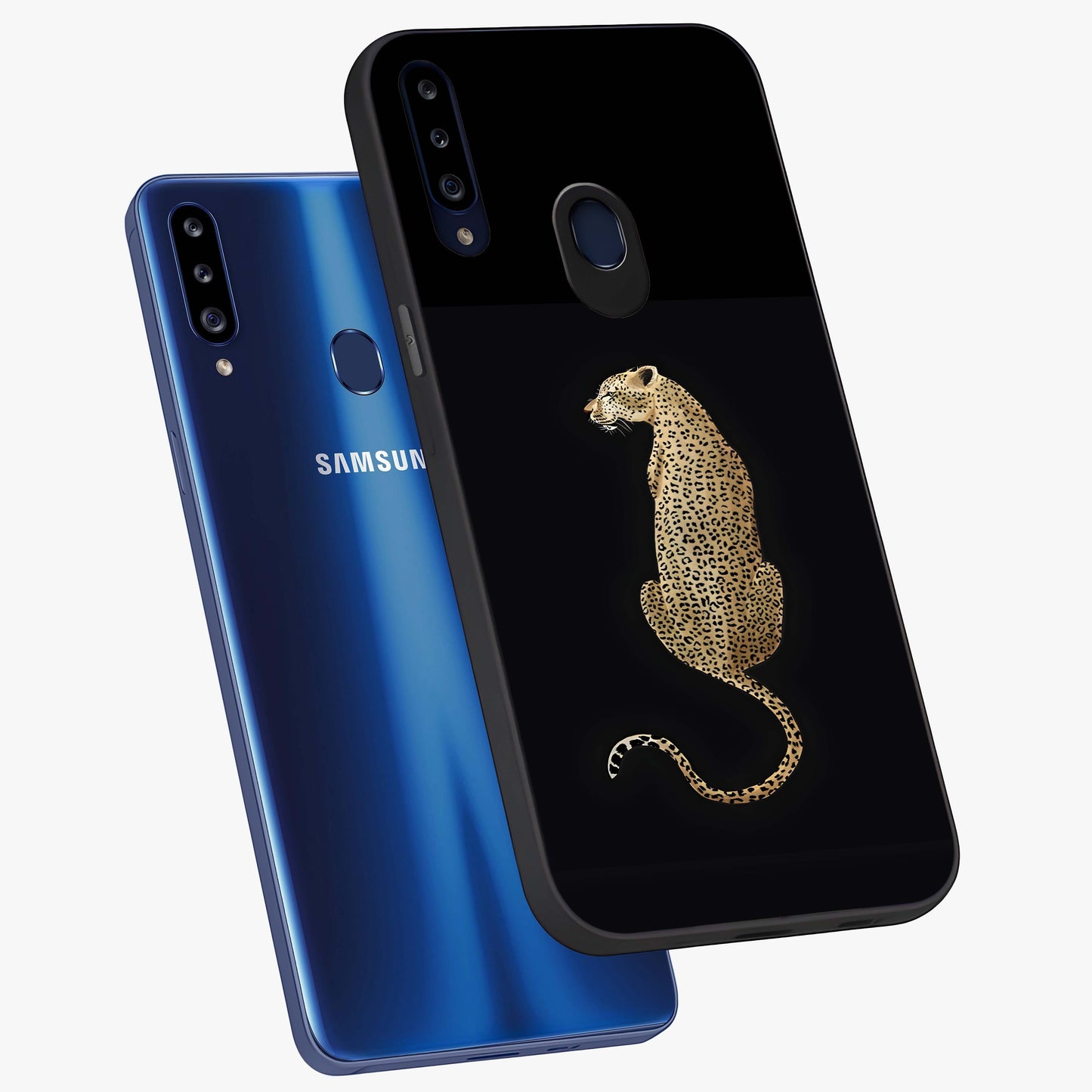 Regal Leopard Glass Case displayed in angled mockup highlighting powerful animal illustration with stylish wild aesthetic.