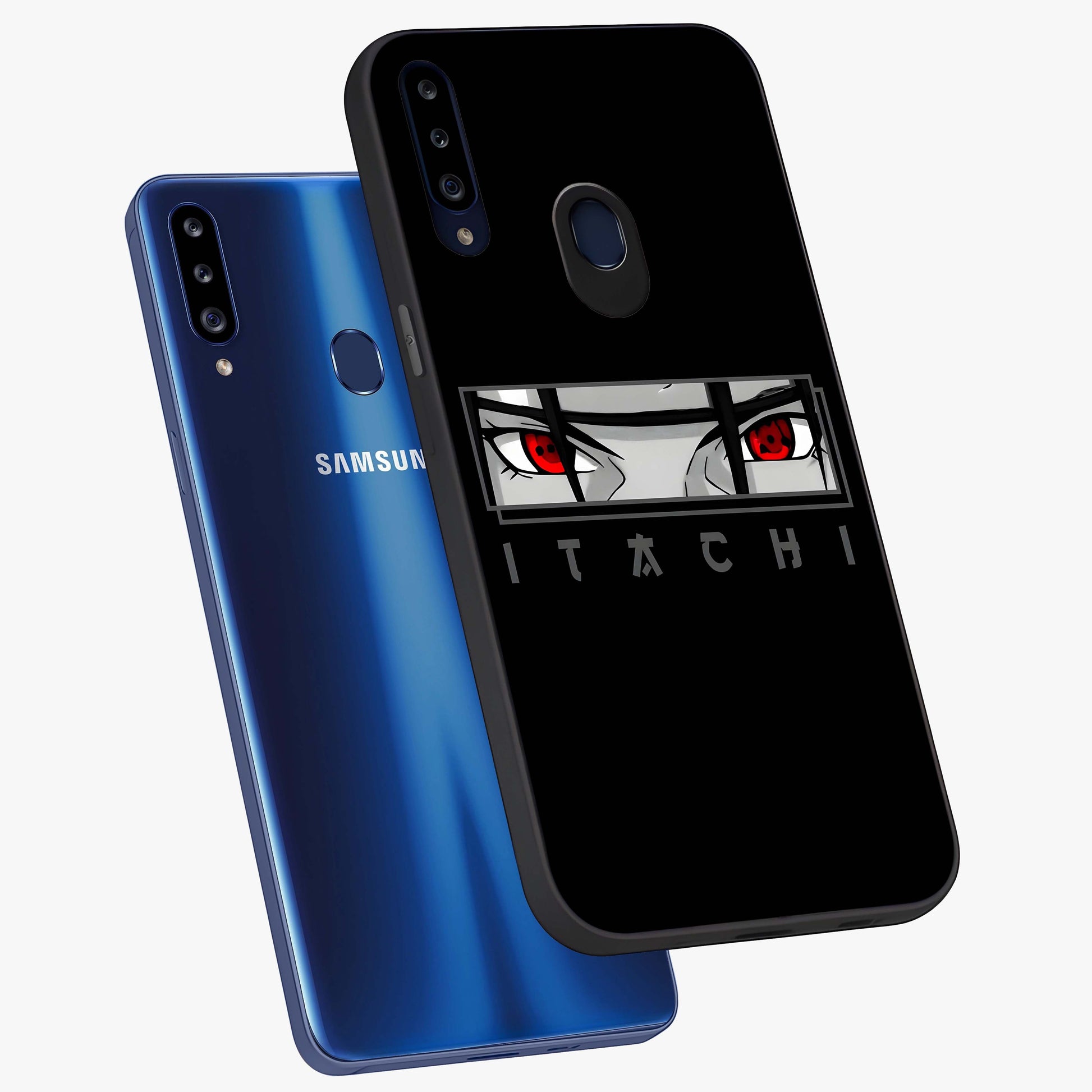 Scarlet Gaze Dominance Glass Case displayed in angled mockup highlighting intense visual design with bold scarlet aesthetic.