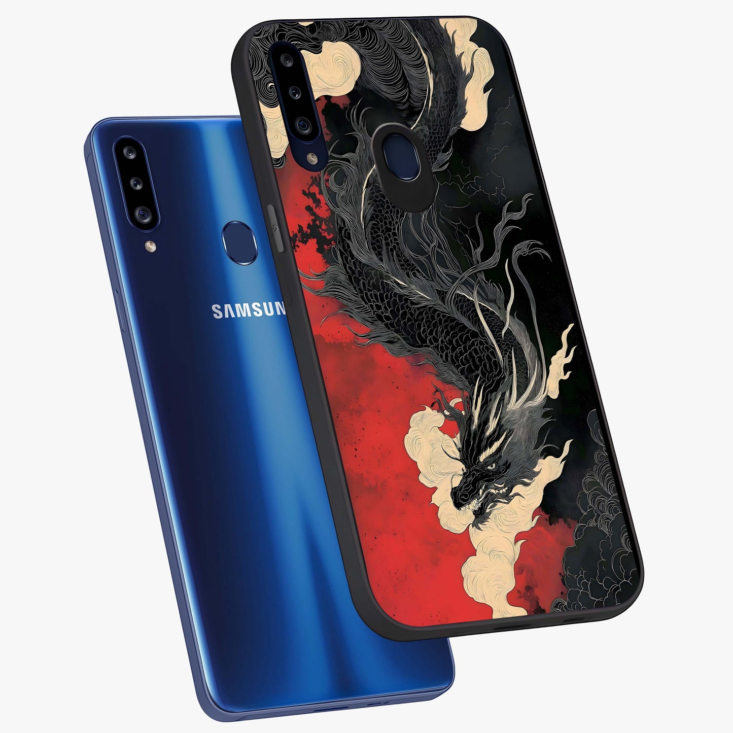 Shadow Dragon Fury Glass Case displayed in angled mockup highlighting powerful dragon illustration with dark fantasy aesthetic.