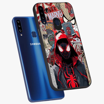 Spider Collage Street Glass Case displayed in angled mockup highlighting dynamic street style collage design with comic aesthetic.