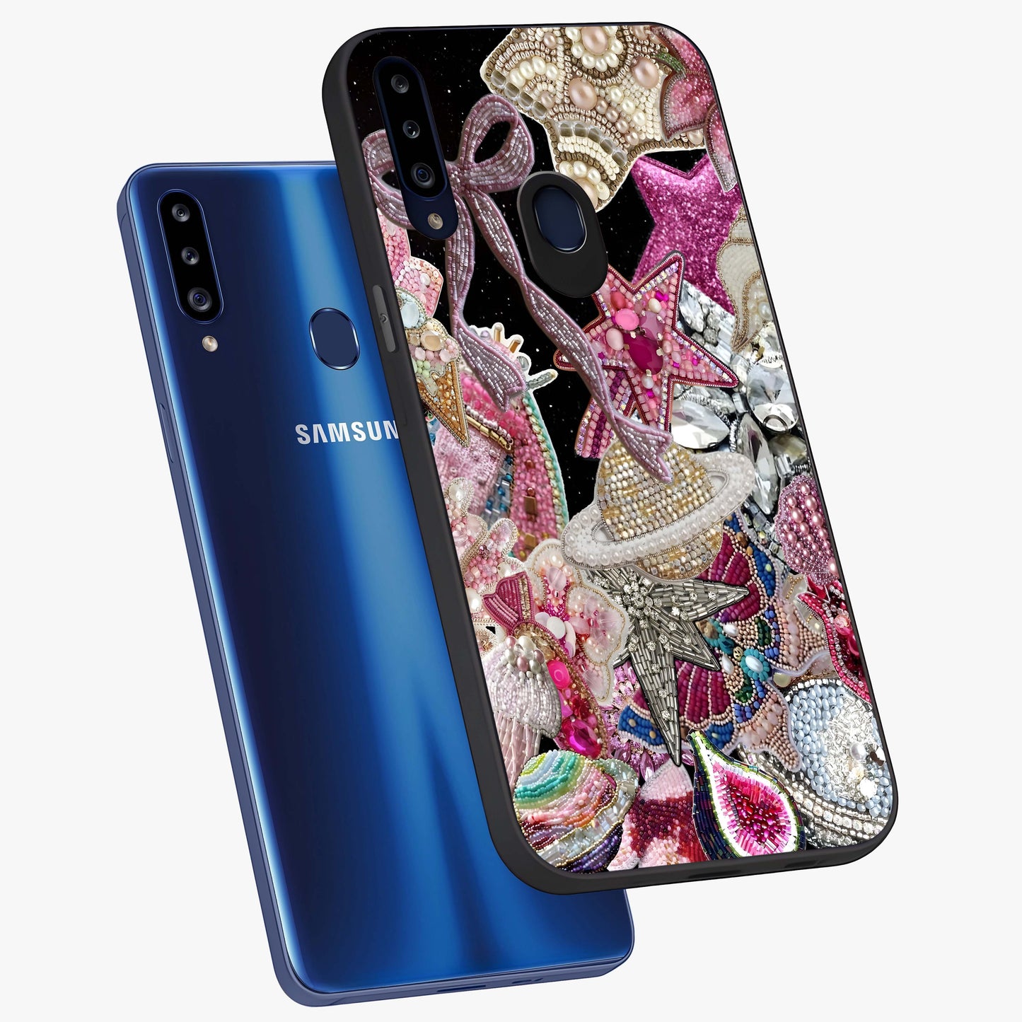 Starlit Jewel Dream Glass Case displayed in angled mockup highlighting glowing celestial jewel design with dreamy aesthetic.