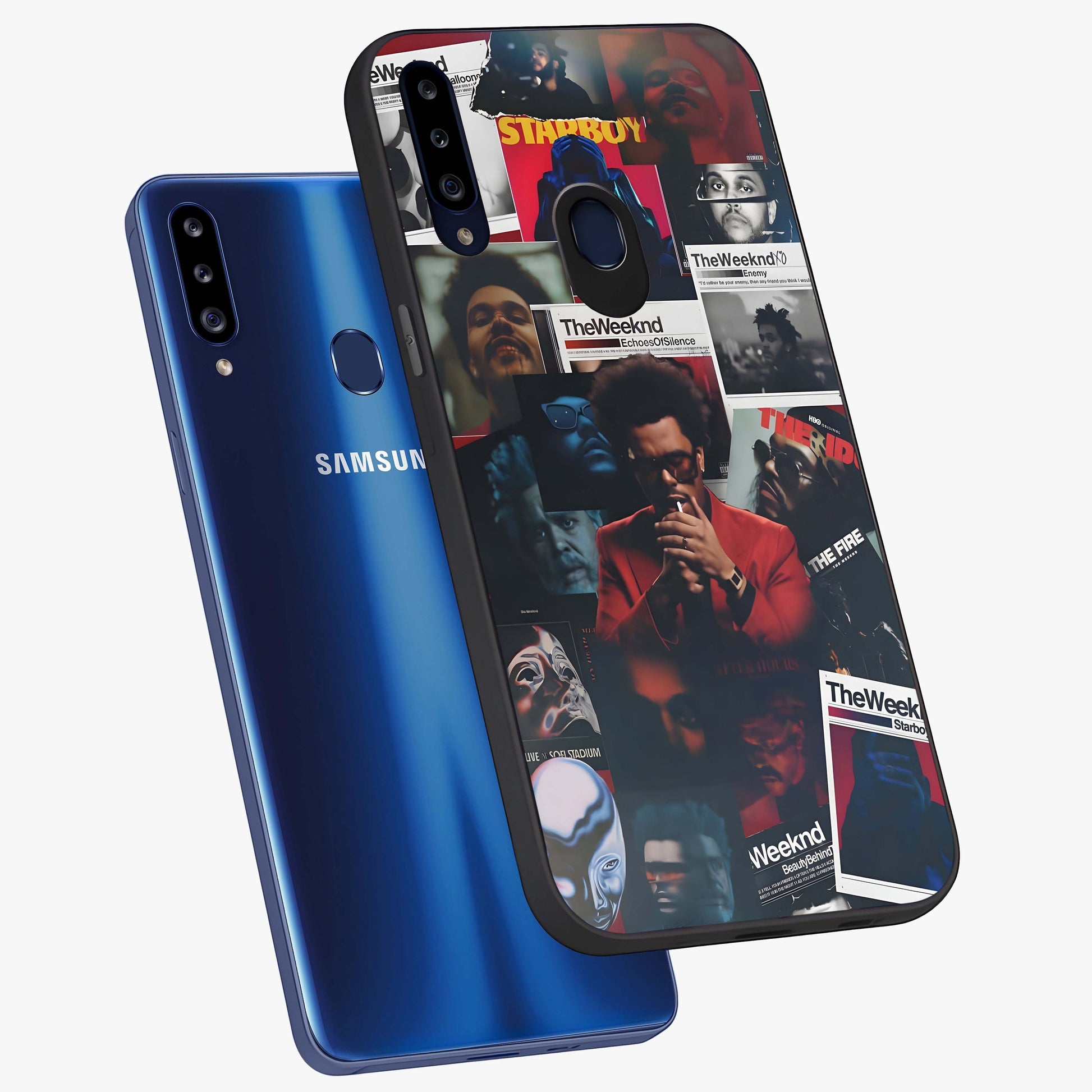The Weeknd Glass Case displayed in angled mockup highlighting stylish pop culture inspired design with modern aesthetic.