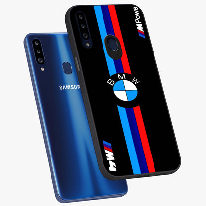Turbo BMW Beast Glass Case displayed in angled mockup highlighting sleek racing car design with bold automotive aesthetic.